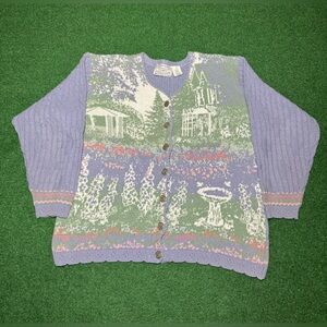 Northern Reflection Easter Fairy Core Spring Vintage 90s Sweater Large Cardigan